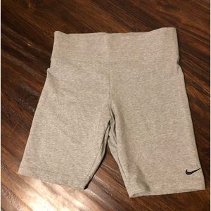 Gray Nike biker shorts